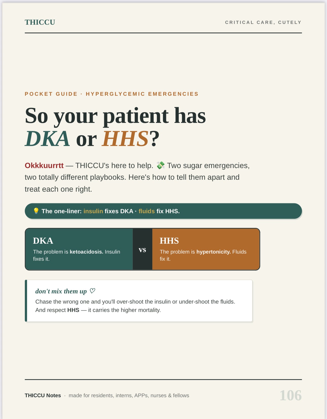 DKA & HHS Cheat Sheet